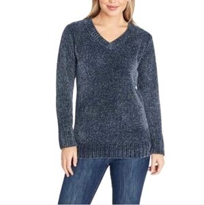 NWT Orvis Marled Navy Chenille Sweater, XL
